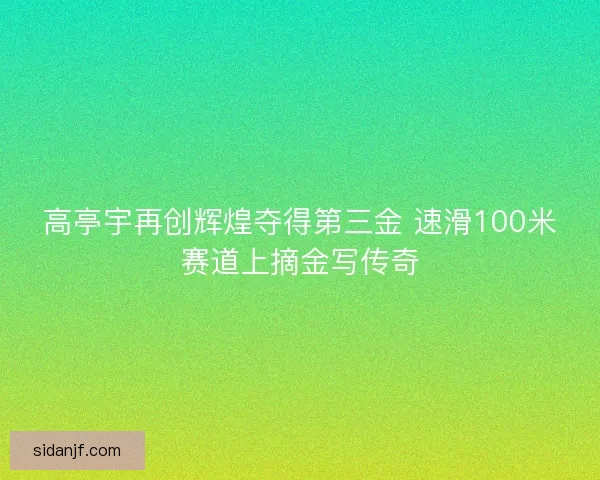 高亭宇再创辉煌夺得第三金 速滑100米赛道上摘金写传奇