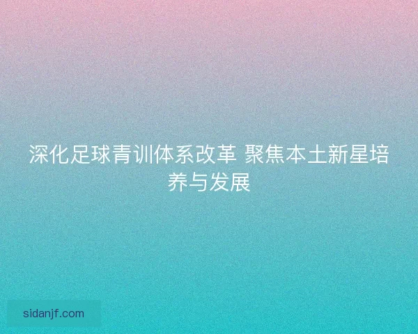 深化足球青训体系改革 聚焦本土新星培养与发展 深化足球青训体系改革 聚焦本土新星培养与发展
