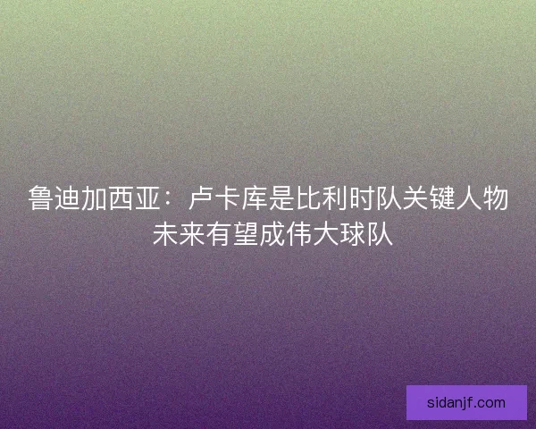 鲁迪加西亚:卢卡库是比利时队关键人物 未来有望成伟大球队 鲁迪加西亚:卢卡库是比利时队关键人物 未来有望成伟大球队